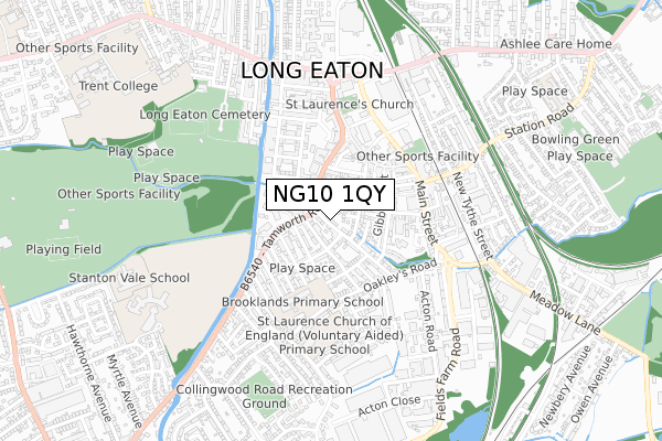 NG10 1QY map - small scale - OS Open Zoomstack (Ordnance Survey)