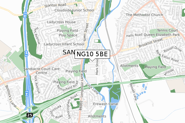 NG10 5BE map - small scale - OS Open Zoomstack (Ordnance Survey)