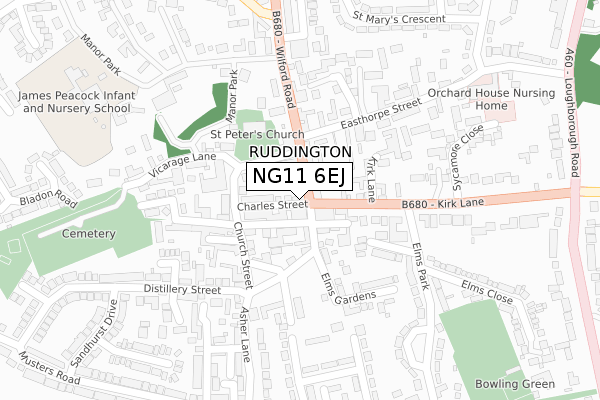 NG11 6EJ map - large scale - OS Open Zoomstack (Ordnance Survey)