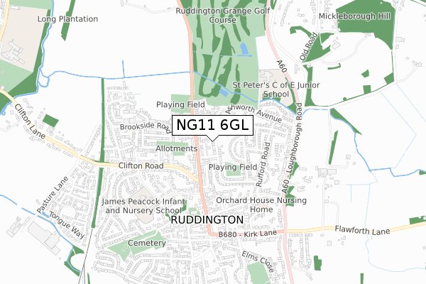 NG11 6GL map - small scale - OS Open Zoomstack (Ordnance Survey)