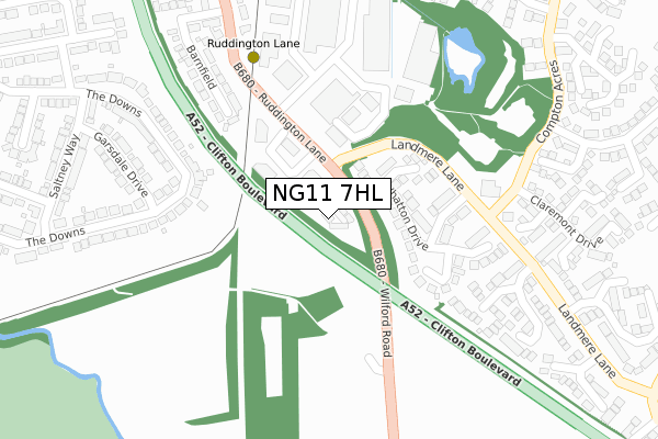 NG11 7HL map - large scale - OS Open Zoomstack (Ordnance Survey)