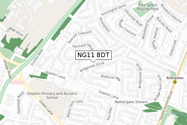 NG11 8DT map - large scale - OS Open Zoomstack (Ordnance Survey)