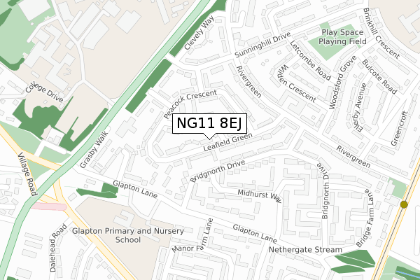 NG11 8EJ map - large scale - OS Open Zoomstack (Ordnance Survey)