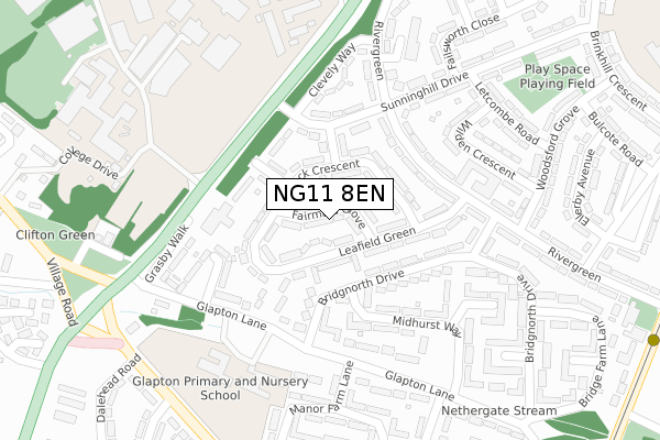 NG11 8EN map - large scale - OS Open Zoomstack (Ordnance Survey)