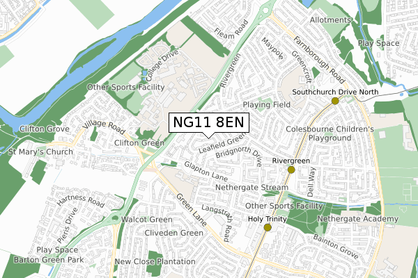 NG11 8EN map - small scale - OS Open Zoomstack (Ordnance Survey)