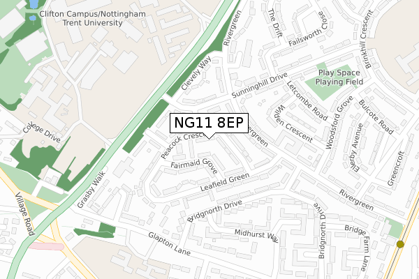 NG11 8EP map - large scale - OS Open Zoomstack (Ordnance Survey)