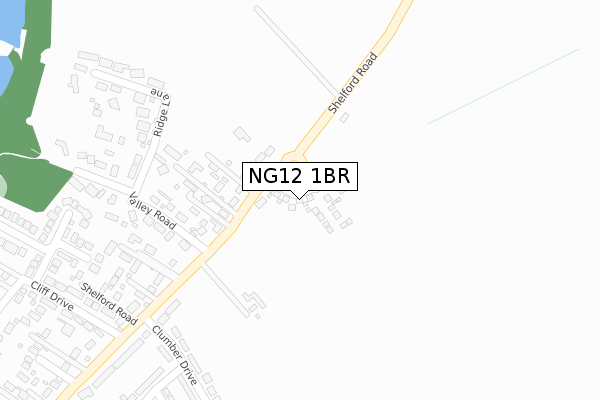 NG12 1BR map - large scale - OS Open Zoomstack (Ordnance Survey)