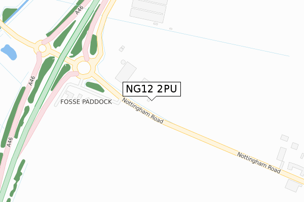 NG12 2PU map - large scale - OS Open Zoomstack (Ordnance Survey)