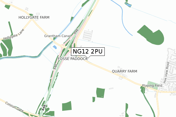 NG12 2PU map - small scale - OS Open Zoomstack (Ordnance Survey)