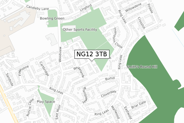 NG12 3TB map - large scale - OS Open Zoomstack (Ordnance Survey)