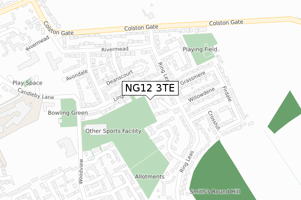 NG12 3TE map - large scale - OS Open Zoomstack (Ordnance Survey)