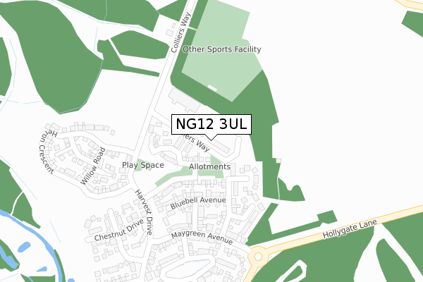 NG12 3UL map - large scale - OS Open Zoomstack (Ordnance Survey)