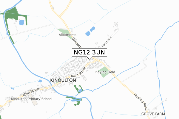 NG12 3UN map - small scale - OS Open Zoomstack (Ordnance Survey)