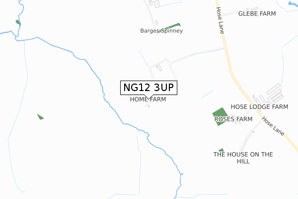 NG12 3UP map - small scale - OS Open Zoomstack (Ordnance Survey)