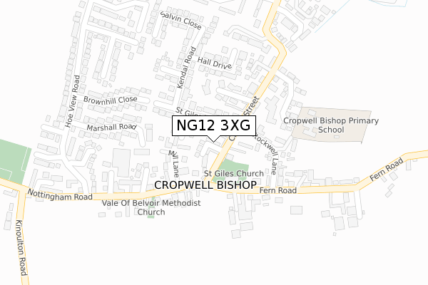 NG12 3XG map - large scale - OS Open Zoomstack (Ordnance Survey)