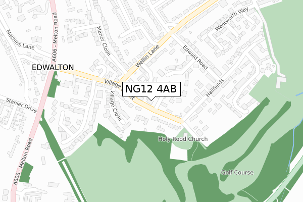 NG12 4AB map - large scale - OS Open Zoomstack (Ordnance Survey)