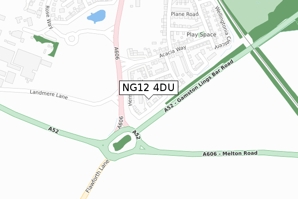 NG12 4DU map - large scale - OS Open Zoomstack (Ordnance Survey)