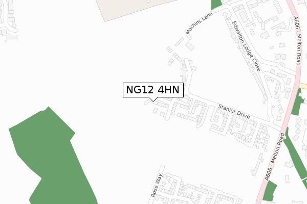 NG12 4HN map - large scale - OS Open Zoomstack (Ordnance Survey)