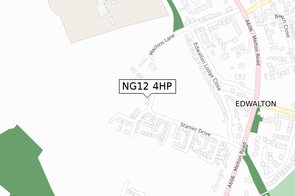 NG12 4HP map - large scale - OS Open Zoomstack (Ordnance Survey)