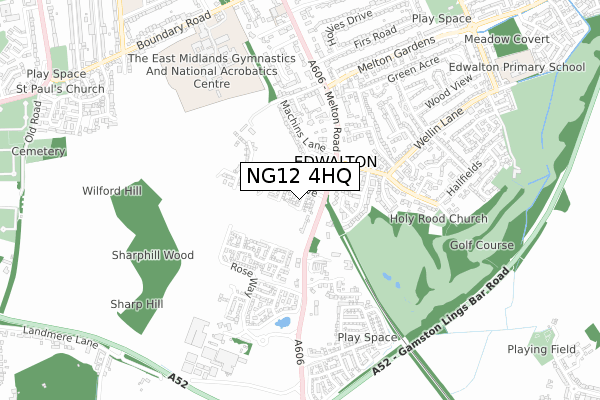 NG12 4HQ map - small scale - OS Open Zoomstack (Ordnance Survey)