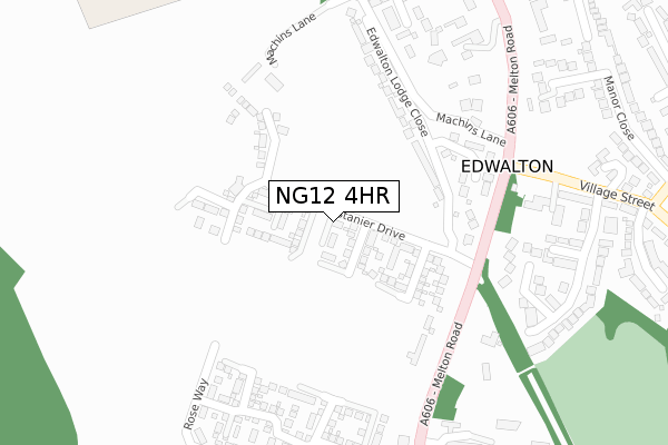 NG12 4HR map - large scale - OS Open Zoomstack (Ordnance Survey)