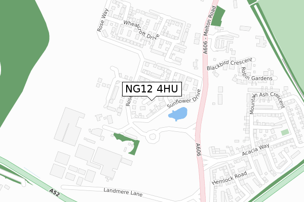 NG12 4HU map - large scale - OS Open Zoomstack (Ordnance Survey)