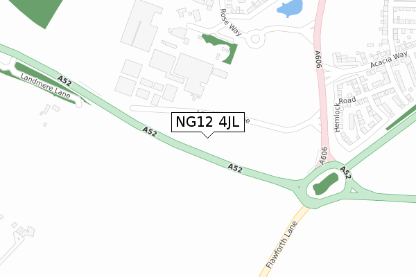 NG12 4JL map - large scale - OS Open Zoomstack (Ordnance Survey)