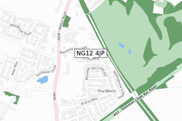 NG12 4JP map - large scale - OS Open Zoomstack (Ordnance Survey)