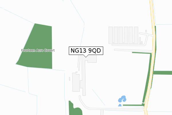 NG13 9QD map - large scale - OS Open Zoomstack (Ordnance Survey)