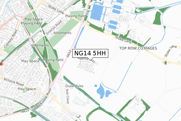 NG14 5HH map - small scale - OS Open Zoomstack (Ordnance Survey)