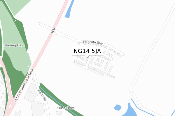 NG14 5JA map - large scale - OS Open Zoomstack (Ordnance Survey)