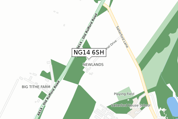 NG14 6SH map - large scale - OS Open Zoomstack (Ordnance Survey)