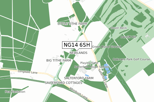 NG14 6SH map - small scale - OS Open Zoomstack (Ordnance Survey)