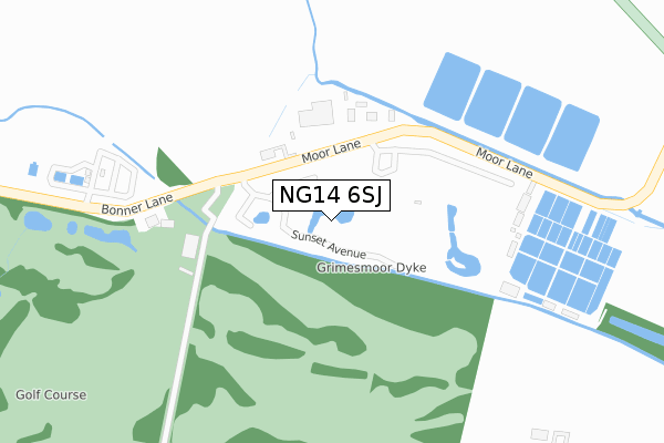 NG14 6SJ map - large scale - OS Open Zoomstack (Ordnance Survey)