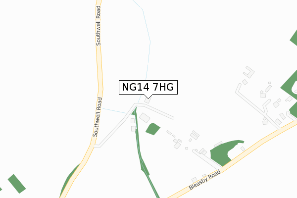 NG14 7HG map - large scale - OS Open Zoomstack (Ordnance Survey)