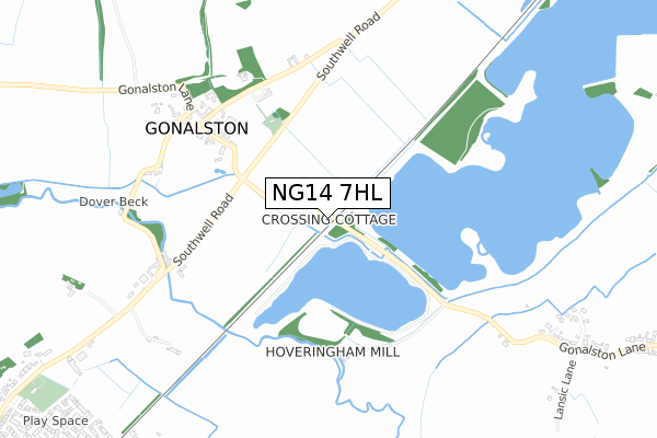 NG14 7HL map - small scale - OS Open Zoomstack (Ordnance Survey)