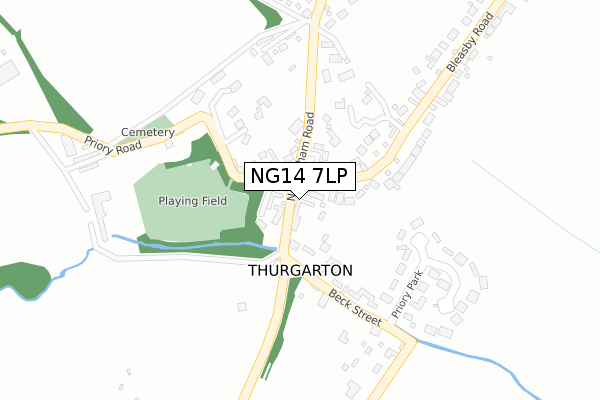 NG14 7LP map - large scale - OS Open Zoomstack (Ordnance Survey)