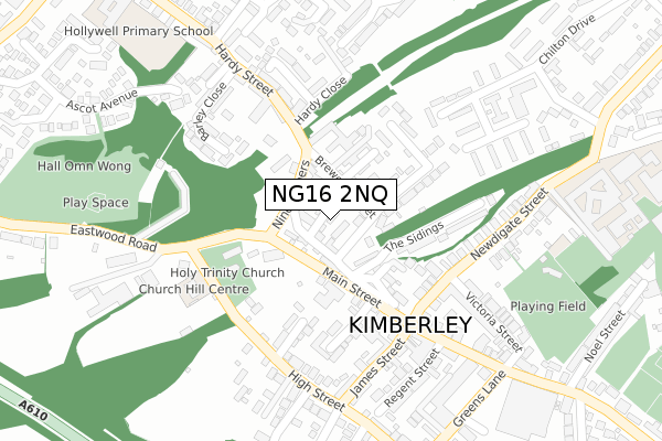 NG16 2NQ map - large scale - OS Open Zoomstack (Ordnance Survey)