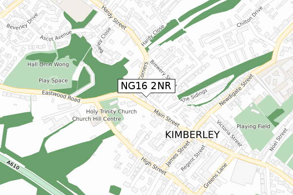 NG16 2NR map - large scale - OS Open Zoomstack (Ordnance Survey)