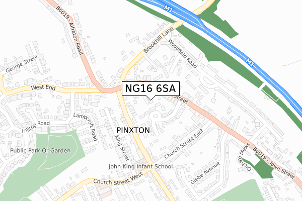 NG16 6SA map - large scale - OS Open Zoomstack (Ordnance Survey)