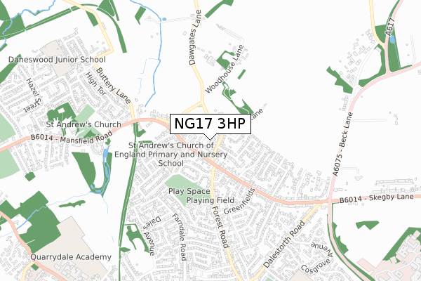 NG17 3HP map - small scale - OS Open Zoomstack (Ordnance Survey)