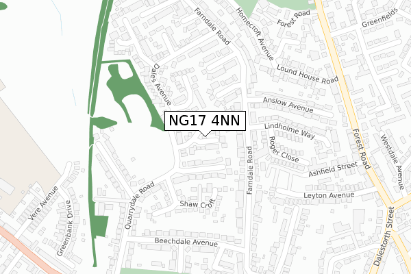 NG17 4NN map - large scale - OS Open Zoomstack (Ordnance Survey)