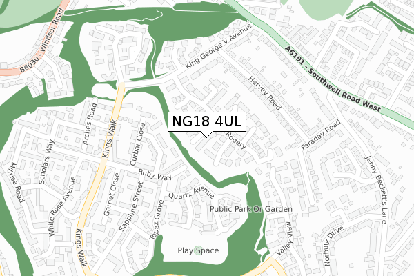 NG18 4UL map - large scale - OS Open Zoomstack (Ordnance Survey)