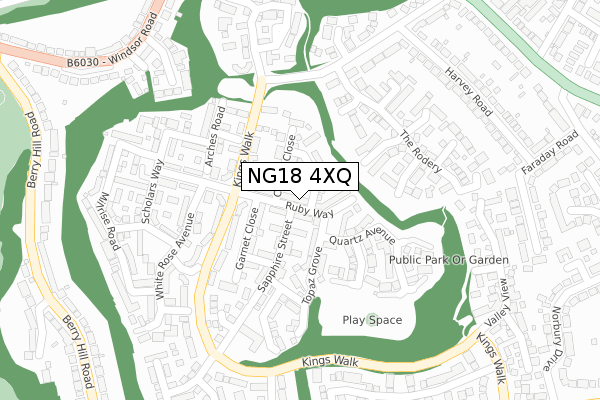 NG18 4XQ map - large scale - OS Open Zoomstack (Ordnance Survey)