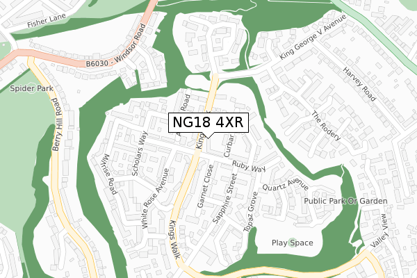 NG18 4XR map - large scale - OS Open Zoomstack (Ordnance Survey)