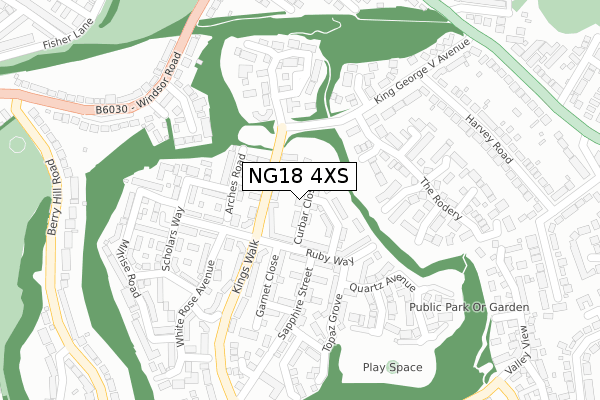 NG18 4XS map - large scale - OS Open Zoomstack (Ordnance Survey)