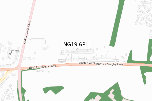 NG19 6PL map - large scale - OS Open Zoomstack (Ordnance Survey)