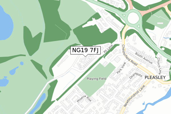 NG19 7FJ map - large scale - OS Open Zoomstack (Ordnance Survey)