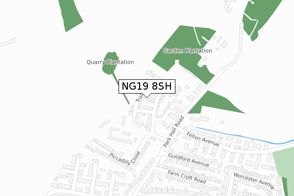 NG19 8SH map - large scale - OS Open Zoomstack (Ordnance Survey)