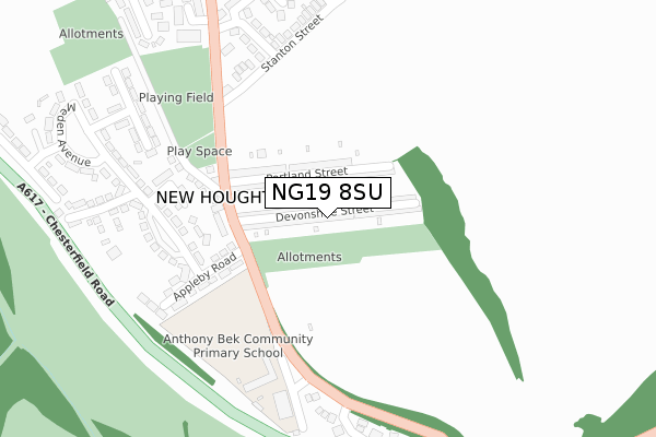 NG19 8SU map - large scale - OS Open Zoomstack (Ordnance Survey)